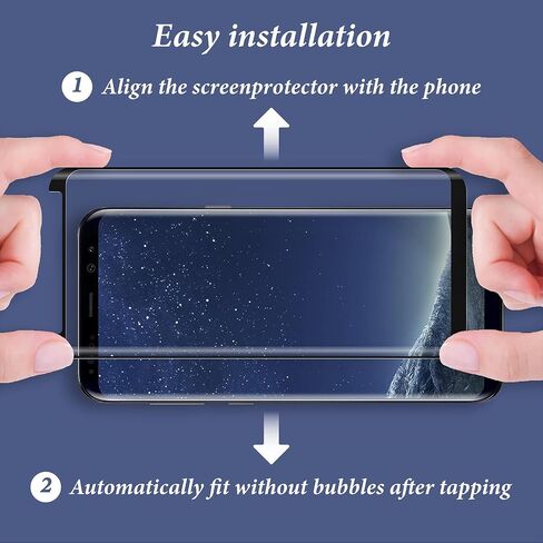 2 Pack Galaxy S8 Screen Protector, [3D Curved] [Anti Scratch][HD Clear] Tempered Glass Screen Protector for Samsung Galaxy S8 in Saudi Arabia