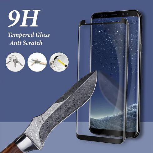 2 Pack Galaxy S8 Screen Protector, [3D Curved] [Anti Scratch][HD Clear] Tempered Glass Screen Protector for Samsung Galaxy S8 in Saudi Arabia