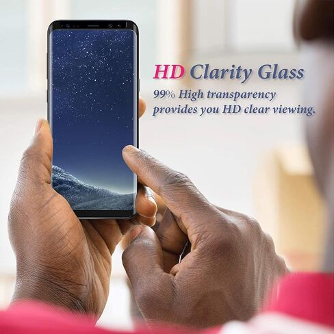 2 Pack Galaxy S8 Screen Protector, [3D Curved] [Anti Scratch][HD Clear] Tempered Glass Screen Protector for Samsung Galaxy S8 in Saudi Arabia