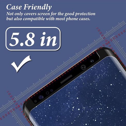 2 Pack Galaxy S8 Screen Protector, [3D Curved] [Anti Scratch][HD Clear] Tempered Glass Screen Protector for Samsung Galaxy S8 in Saudi Arabia