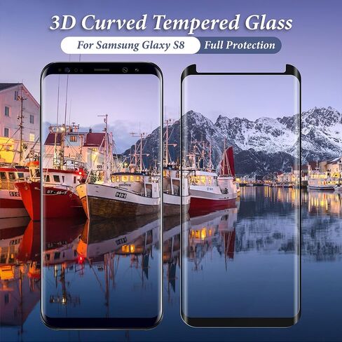 2 Pack Galaxy S8 Screen Protector, [3D Curved] [Anti Scratch][HD Clear] Tempered Glass Screen Protector for Samsung Galaxy S8 in Saudi Arabia