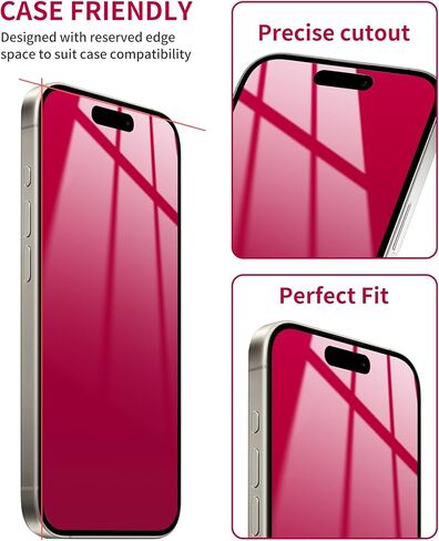 عبوتان من واقي شاشة الخصوصية لهاتف iPhone 15 Pro Max [9H+ صلابة] زجاج مقسى وردي مقاس 6.7 بوصة موفر خاص مضاد للضوء الأزرق ومضاد للخدش وتغطية كاملة ومضاد للفقاعات in Saudi Arabia