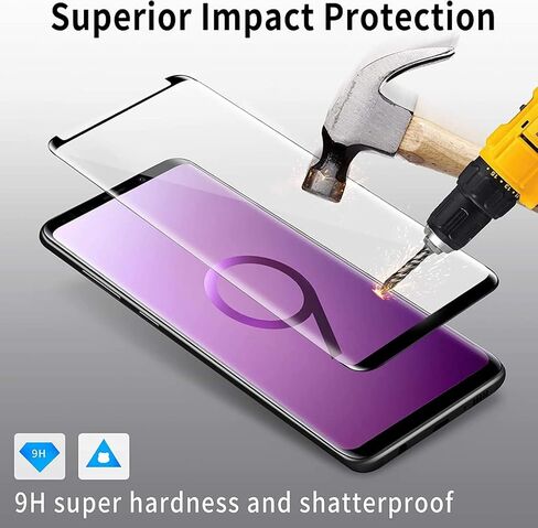 Galaxy S9 Plus Screen Protector, 3 Pack Galaxy S9 Plus Tempered Glass Screen Protector, Easy Installation, 9H Hardness Tempered Glass Screen Protector for Samsung Galaxy S9+ Plus 【3 Pack】 in Saudi Arabia