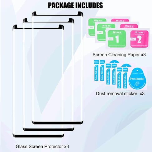 Galaxy S9 Plus Screen Protector, 3 Pack Galaxy S9 Plus Tempered Glass Screen Protector, Easy Installation, 9H Hardness Tempered Glass Screen Protector for Samsung Galaxy S9+ Plus 【3 Pack】 in Saudi Arabia