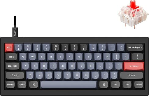 Keychron Q4 Wired Custom Mechanical Keyboard, 60% Layout QMK/VIA Programmable Macro with Hot-swappable Gateron G Pro Red Switch Double Gasket Compatible with Mac Windows Linux (Black) in Saudi Arabia