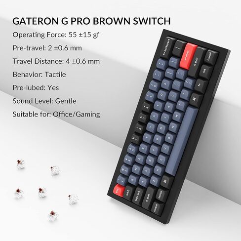 Keychron Q4 Wired Custom Mechanical Keyboard, 60% Layout QMK/VIA Programmable Macro with Hot-swappable Gateron G Pro Red Switch Double Gasket Compatible with Mac Windows Linux (Black) in Saudi Arabia