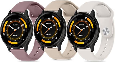 3 Pack Bands Compatible with Garmin Vivoactive 4 Watch Band, Garmin Venu 3 / Venu 2 Watch Band Women Men, Soft Silicone Sport Replacement Strap for Garmin Venu 3, Venu 2, Vivoactive 4, Forerunner 745 / 265 / 255 Music Smart Watch in Saudi Arabia