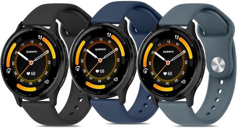 3 Pack Bands Compatible with Garmin Vivoactive 4 Watch Band, Garmin Venu 3 / Venu 2 Watch Band Women Men, Soft Silicone Sport Replacement Strap for Garmin Venu 3, Venu 2, Vivoactive 4, Forerunner 745 / 265 / 255 Music Smart Watch in Saudi Arabia