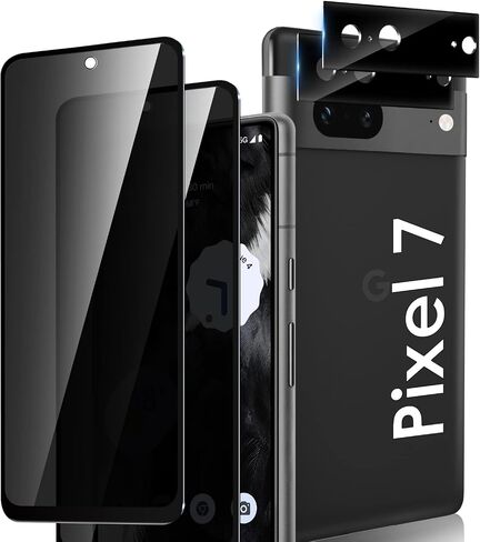 LYWHL [عبوة من عبوتين + 2] لواقي شاشة الخصوصية Google Pixel 7 مع واقي عدسة الكاميرا، طبقة صلابة 9H من الزجاج المقسى المضاد للتجسس والخدش لهاتف Pixel 7 6.3 بوصة [لا تدعم فتح بصمة الإصبع] in Kuwait