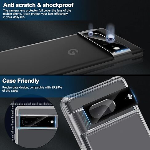 LYWHL [عبوة من عبوتين + 2] لواقي شاشة الخصوصية Google Pixel 7 مع واقي عدسة الكاميرا، طبقة صلابة 9H من الزجاج المقسى المضاد للتجسس والخدش لهاتف Pixel 7 6.3 بوصة [لا تدعم فتح بصمة الإصبع] in Kuwait