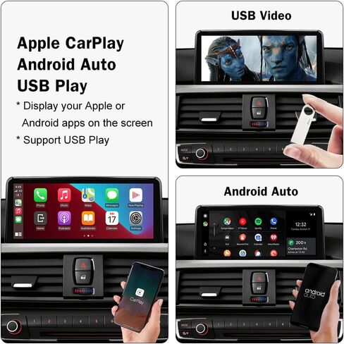 شاشة NINETOM 10.25 بوصة تعمل باللمس لاسلكية Apple CarPlay Android Auto Car شاشة الوسائط المتعددة لنظام BMW 3/4 Series NBT، F30/F31/F32/F33/F34/F35/F36 (2013-2016) in Kuwait