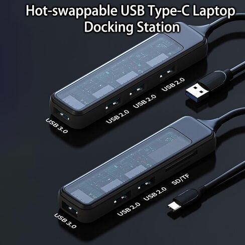 4-in-1 USB Docking Station with High Speed USB 3.0/2.0 Ports and TF Card Reader for Windows (Type-C) in Saudi Arabia