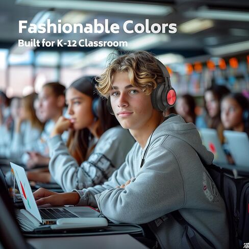 AILIHEN A8 سماعات رأس سلكية، سماعات فوق الأذن مع ميكروفون للطلاب، الفصل الدراسي، السفر، التعلم قابل للتعديل، صوت ستيريو عالي الدقة قابل للطي 3.5 مم للهواتف الذكية، Chromebook، الكمبيوتر المحمول (أحمر) in Kuwait