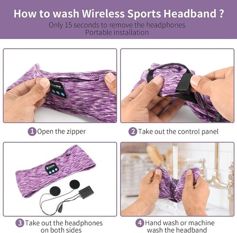 Sleep Headphones, wireless Headband with Zip Pocket Wireless Music Sport Headbands with Ultra-Thin HD Stereo Speakers for Side Sleepers, Meditation,Relaxation and Sport(Blue) in Saudi Arabia