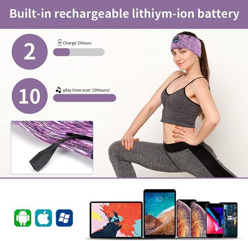 Sleep Headphones, wireless Headband with Zip Pocket Wireless Music Sport Headbands with Ultra-Thin HD Stereo Speakers for Side Sleepers, Meditation,Relaxation and Sport(Blue) in Saudi Arabia