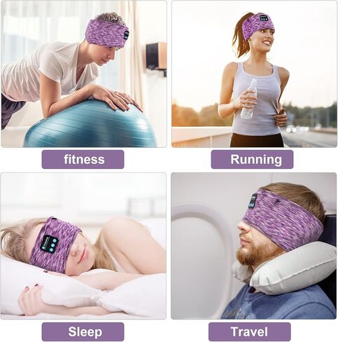 Sleep Headphones, wireless Headband with Zip Pocket Wireless Music Sport Headbands with Ultra-Thin HD Stereo Speakers for Side Sleepers, Meditation,Relaxation and Sport(Blue) in Saudi Arabia