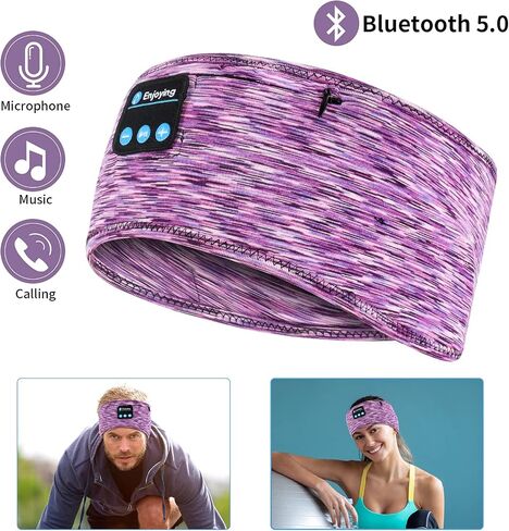 Sleep Headphones, wireless Headband with Zip Pocket Wireless Music Sport Headbands with Ultra-Thin HD Stereo Speakers for Side Sleepers, Meditation,Relaxation and Sport(Blue) in Saudi Arabia