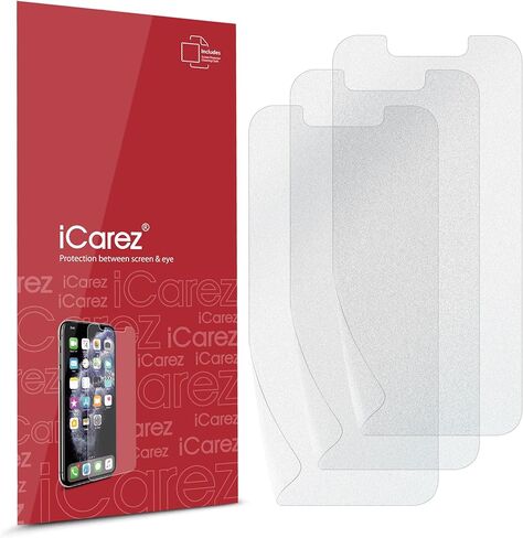 iCarez HD واقي شاشة غير لامع مضاد للوهج لهاتف iPhone 14 Plus iPhone 13 Pro Max 6.7 بوصة [3 عبوات] (صديق للحافظة) ممتاز بدون فقاعات وسهل الاستخدام مع تركيب مفصلي in Kuwait