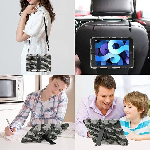 حافظة XZC لجهاز iPad الجيل التاسع/الثامن/السابع (حافظة iPad 10.2 2021/2020/2019) غطاء iPad مقاوم للصدمات للحماية من السقوط مع حامل قلم رصاص وحزام كتف (قوس قزح 2) in Kuwait