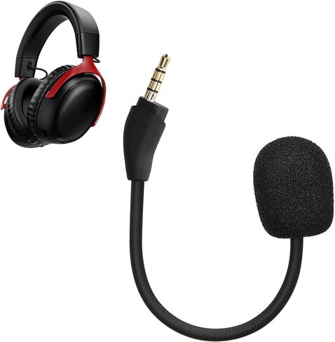kwmobile Microphone Compatible with Kingston HyperX Cloud III - Replacement Mic for Gaming Headphones - Black in Saudi Arabia