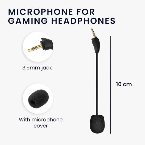 kwmobile Microphone Compatible with Kingston HyperX Cloud III - Replacement Mic for Gaming Headphones - Black in Saudi Arabia