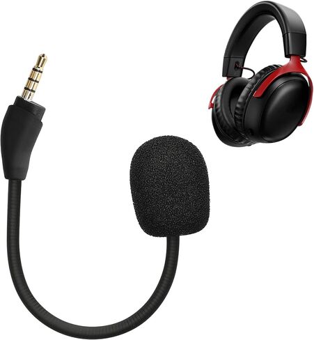 kwmobile Microphone Compatible with Kingston HyperX Cloud III - Replacement Mic for Gaming Headphones - Black in Saudi Arabia