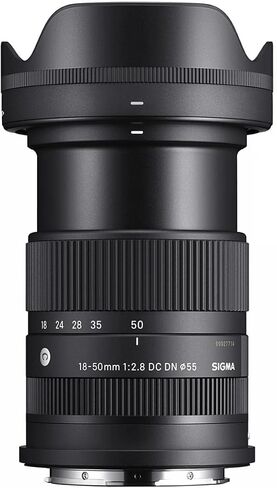 Sigma 18-50mm f/2.8 DC DN Contemporary Lens for L Mount, Bundle with ProOptic 55mm Filter Kit, Lens Cleaner, Lens Wrap, NS-3 Sling Strap, Cleaning Kit, PC Software Kit in Saudi Arabia