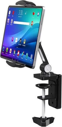 حامل كمبيوتر لوحي من سبائك الألومنيوم من Suptek للمكتب، حامل ذراع قابل للتعديل وقابل للطي متوافق مع iPad 10/9th، iPad 13/12.9 Pro، شاشة محمولة 12.9-18.6 بوصة، YF208BV1 in Kuwait