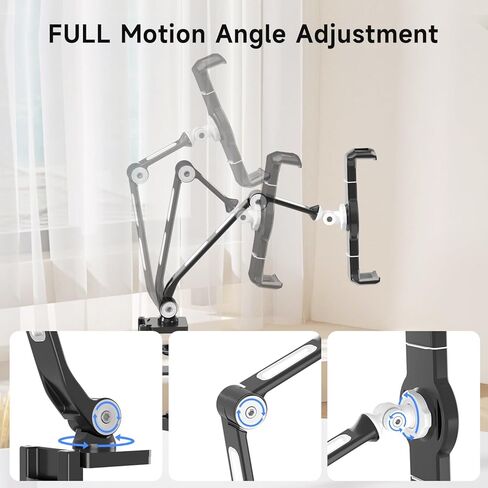 suptek Aluminum Alloy Tablet Stand for Desk, Adjustable Foldable Arm Holder Mount Compatible with iPad 10/9th, iPad 13/12.9 Pro, Portable Monitor 12.9-18.6'', YF208BV1 in Saudi Arabia