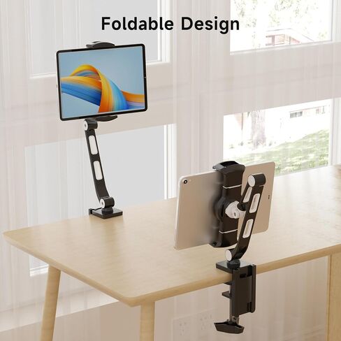 suptek Aluminum Alloy Tablet Stand for Desk, Adjustable Foldable Arm Holder Mount Compatible with iPad 10/9th, iPad 13/12.9 Pro, Portable Monitor 12.9-18.6'', YF208BV1 in Saudi Arabia
