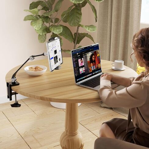 suptek Aluminum Alloy Tablet Stand for Desk, Adjustable Foldable Arm Holder Mount Compatible with iPad 10/9th, iPad 13/12.9 Pro, Portable Monitor 12.9-18.6'', YF208BV1 in Saudi Arabia