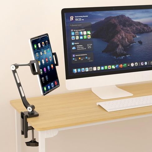 suptek Aluminum Alloy Tablet Stand for Desk, Adjustable Foldable Arm Holder Mount Compatible with iPad 10/9th, iPad 13/12.9 Pro, Portable Monitor 12.9-18.6'', YF208BV1 in Saudi Arabia