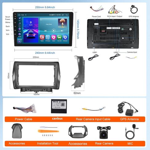 2G 64G لسيارة Ford Escape Kuga 2013-2019 Android Car Stereo Radio Carplay، Rimoody 9 بوصة شاشة تعمل باللمس راديو السيارة مع Android Auto Mirror Link Bluetooth FM/RDS GPS WiFi HiFi SWC كاميرا احتياطية in Saudi Arabia