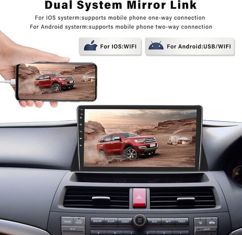 SIXWIN Android Car Stereo لهوندا أكورد 2008 2009 2010 2011 2012 2013 10.1 بوصة شاشة تعمل باللمس بلوتوث راديو السيارة مع نظام تحديد المواقع والملاحة واي فاي مرآة رابط SWC FM راديو USB SD AUX + كاميرا احتياطية هيئة التصنيع العسكري in Kuwait
