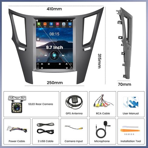 【2G+64G】 ستيريو راديو السيارة Android 13 لسيارة Subaru Outback Legacy 2010 2011 2012 2013 2014 في Dash GPS Navigation، 9.7 بوصة شاشة لمس عمودية راديو بلوتوث، FM/WiFi/مرآة Link/SWC+كاميرا احتياطية وميكروفون in Saudi Arabia