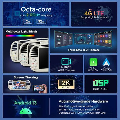 XTRONS for Fiat 500 2007-2015 Radio Car Play, Android 13 Car Stereo for Fiat 500 Replacement, 7 Inch Touch Screen Car Radio Head Unit Built-in DSP Car Play Android Auto(Cream) in Saudi Arabia