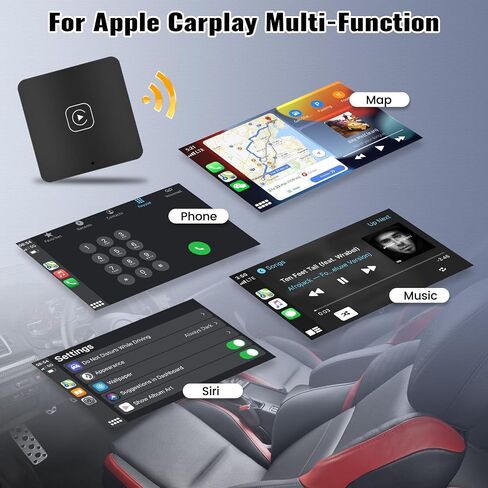 محول CarPlay اللاسلكي للسيارات يحول CarPlay السلكي من المصنع إلى لاسلكي، أحدث التوصيل والتشغيل لعام 2024 محول Dongle Car Play اللاسلكي سريع وسهل الاستخدام، للسيارات من 2016 وiPhone iOS 10+ in Saudi Arabia