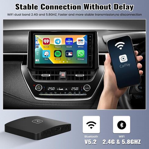 محول CarPlay اللاسلكي للسيارات يحول CarPlay السلكي من المصنع إلى لاسلكي، أحدث التوصيل والتشغيل لعام 2024 محول Dongle Car Play اللاسلكي سريع وسهل الاستخدام، للسيارات من 2016 وiPhone iOS 10+ in Saudi Arabia