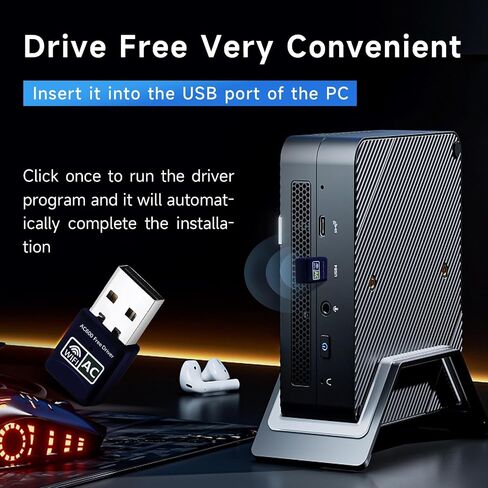 High-Speed 600Mbps USB Wifi Adapter for Desktop PC and Laptop - Dual Band 2.4GHz/5GHz Wifi Dongle - Easy Installation and Fast Connection Coal-Black in Saudi Arabia