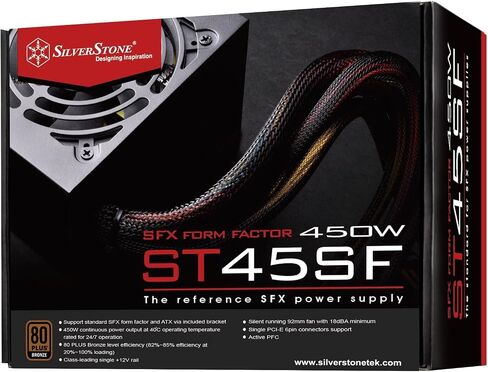 SilverStone SST-ST45SF v 3.0 - SFX Serie, 450W 80 Plus Bronze flüsterleises PC-Netzteil mit 92 mm-Lüfter in Saudi Arabia