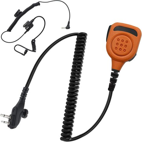 Waterproof Radio Speaker Mic Walkie Talkie Shoulder Handheld Microphone with PTT for hytera BD502 BD502i BD552i BD612i PD502 PD502i PD402i PD482i TC-508 RCA RDR2500 Orange (BD502i-01) in Saudi Arabia