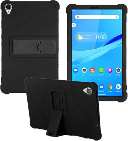 Case for Lenovo Tab M8 3rd Gen TB-8506F,Soft Silicone Stand Cover for Lenovo 8.0 Inch Tab M8 Gen 3 2022/ M8 HD LTE 2021/ M8 HD/Smart Tab M8/ M8 FHD 2019 TB-8705F (Black) in Saudi Arabia
