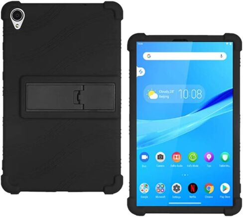 Case for Lenovo Tab M8 3rd Gen TB-8506F,Soft Silicone Stand Cover for Lenovo 8.0 Inch Tab M8 Gen 3 2022/ M8 HD LTE 2021/ M8 HD/Smart Tab M8/ M8 FHD 2019 TB-8705F (Black) in Saudi Arabia