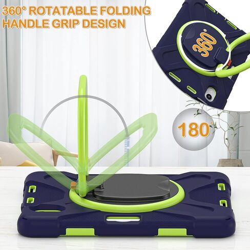 BRAECN iPad Mini 6th Gen Kids Case 8.3''-2021(A2567/A2568/A2569)- Rugged Silicone Cover with Screen Protector, 360 Swivel Handle Grip, Stable Kickstand, Shoulder Strap, Pencil Holder, Colorful Pink in Kuwait