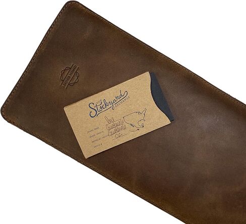Magic Keyboard with Numeric Keypad Sleeve Handmade from Full Grain Leather - Protective Pouch, Accessories Case, Office Essentials - Bourbon Brown in Saudi Arabia