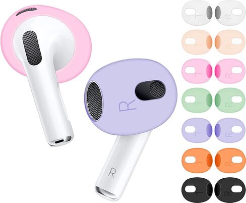5 Pairs [ Fit in Case ] Compatible with AirPods 3rd Ear Tips Replacement Ultra Thin Grip Tips Anti Slip/Scratch Eartips Earbuds Cover Skin Accessories for New AirPod 3, 3 White 2 Black in Saudi Arabia