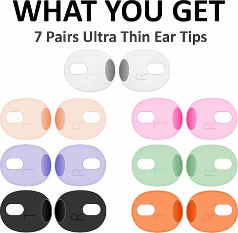 5 Pairs [ Fit in Case ] Compatible with AirPods 3rd Ear Tips Replacement Ultra Thin Grip Tips Anti Slip/Scratch Eartips Earbuds Cover Skin Accessories for New AirPod 3, 3 White 2 Black in Saudi Arabia