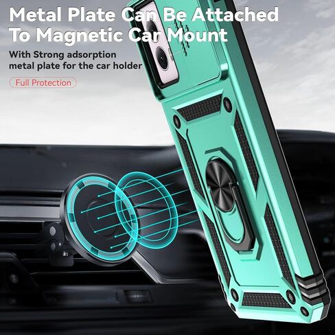 حافظة Moto G 5G 2024، حافظة Moto G Play 5G 2024، حافظة هاتف من البلاستيك الصلب من مطاط السيليكون الناعم مع غطاء عدسة كاميرا منزلقة + حلقة مسند قابلة للدوران 360 درجة + واقي شاشة HD أزرق in Kuwait