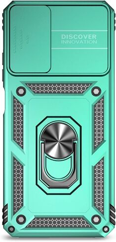 حافظة Moto G 5G 2024، حافظة Moto G Play 5G 2024، حافظة هاتف من البلاستيك الصلب من مطاط السيليكون الناعم مع غطاء عدسة كاميرا منزلقة + حلقة مسند قابلة للدوران 360 درجة + واقي شاشة HD أزرق in Kuwait