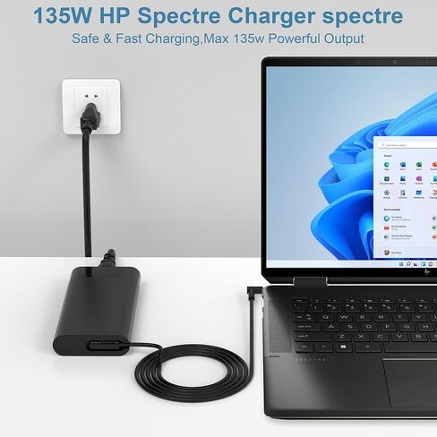 2024 جديد 135 وات 19.5 فولت 6.9 أمبير شاحن الكمبيوتر المحمول HP Spectre X360 15t-df100 CTO HP OMEN 15 L15534-001، Hp Pavilion Gaming 15 17 ec0013dx 15-ec0751ms TPN-DA11 TPN-CA13 محول طرف أزرق سلك إمداد الطاقة in Kuwait